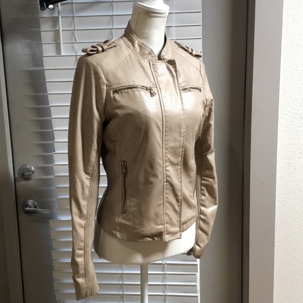 THERAPY Faux leather moto jacket.